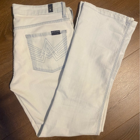 Pale Blue 7 For All Mankind A Pocket Jeans Size 30 - Picture 1 of 16